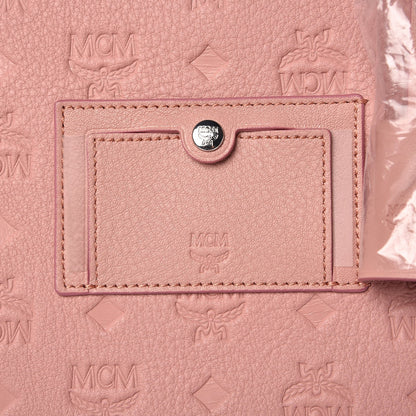MCM Calfskin Ottomar Monogram Rolling Luggage Pink 7 of 8