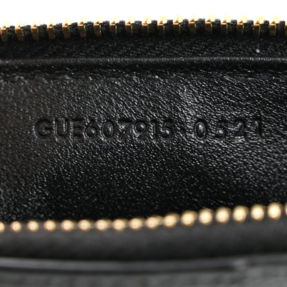 Saint Laurent Grain De Poudre Matelasse Chevron Monogram Fragments Zippered Card Case Black 7 of 8
