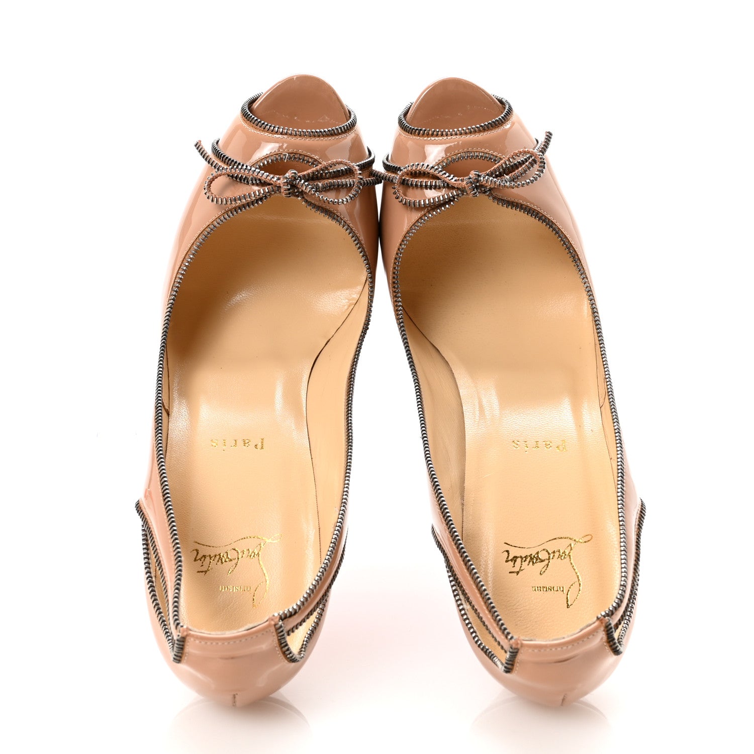 Christian Louboutin Patent Colbina 120 Pumps 41 Nude Silver 2 of 8