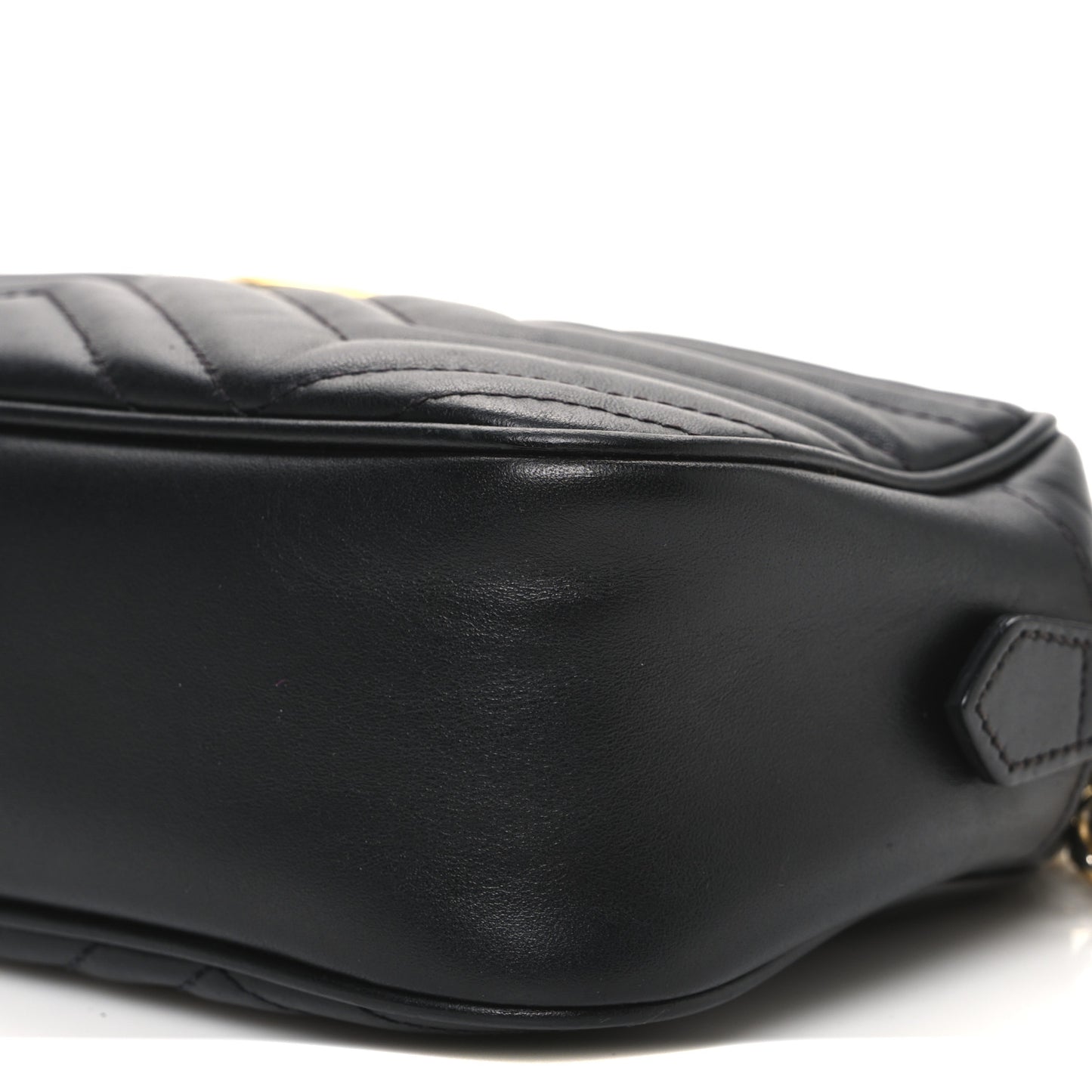 Calfskin Matelasse Small GG Marmont Chain Shoulder Bag Black