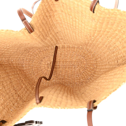 Loewe Calfskin Raffia Paulas Ibiza Small Shell Basket Tote Bag Natural Tan 5 of 9