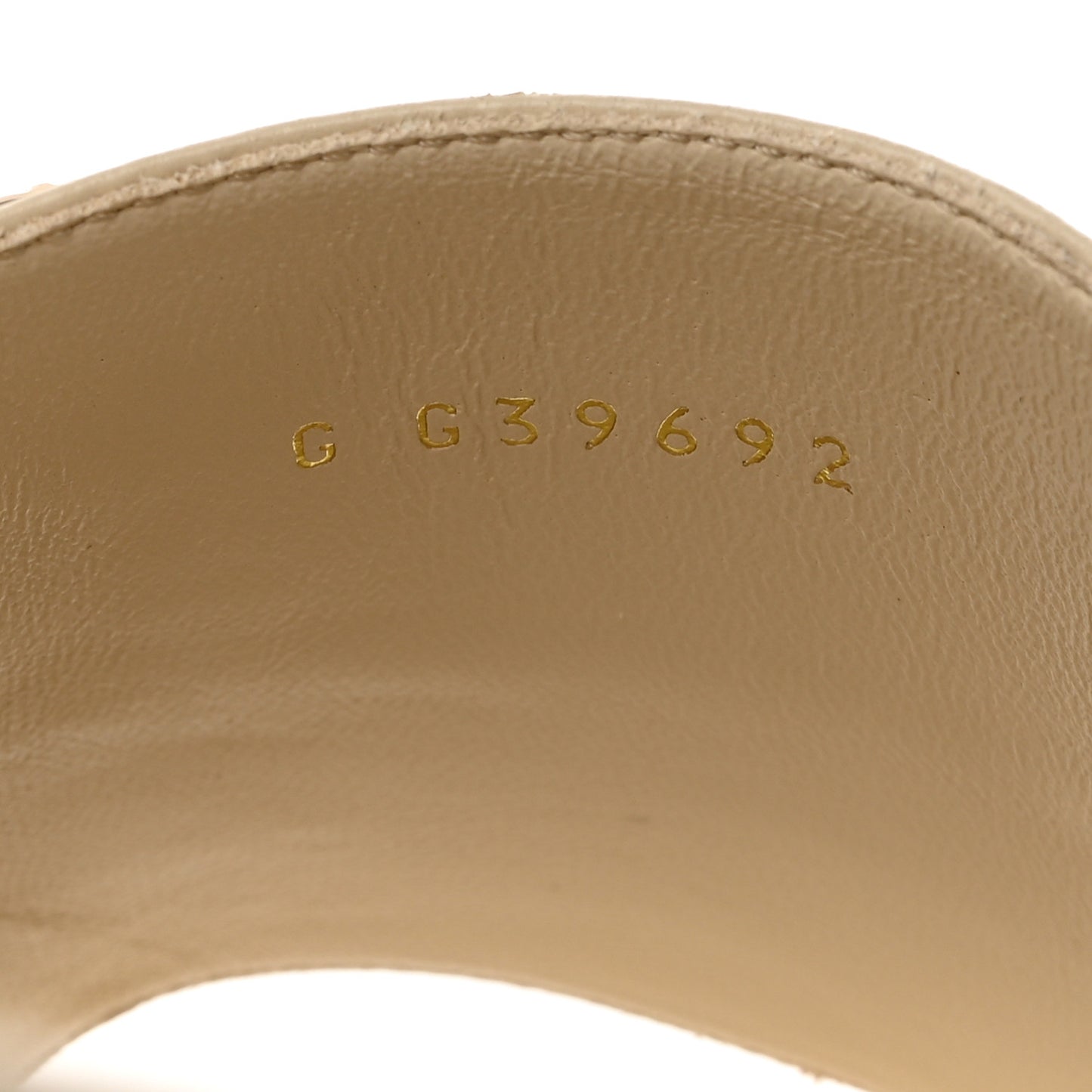Lambskin Pearl Crystal CC Mules Sandals 38 Beige