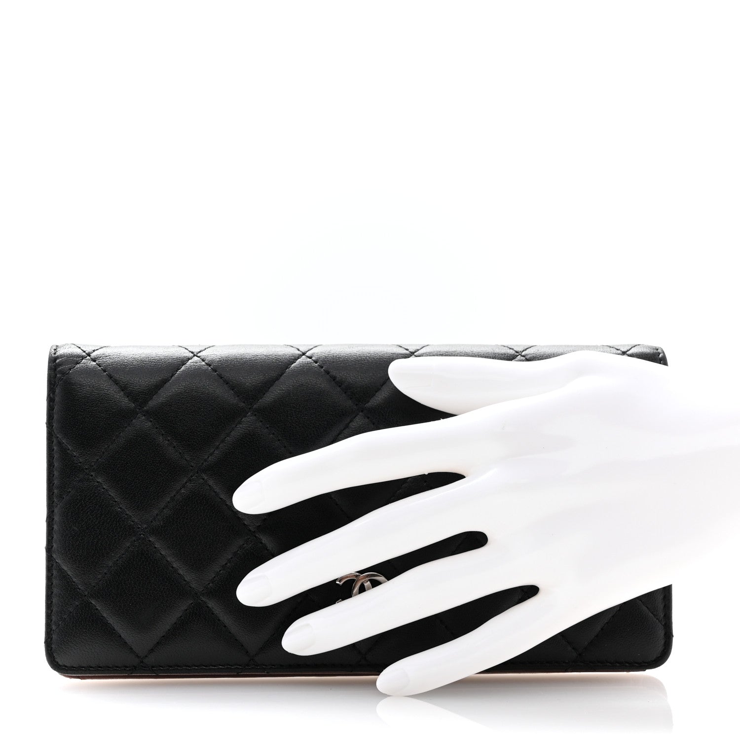 Chanel Lambskin Quilted Yen Wallet Black 2 of 11