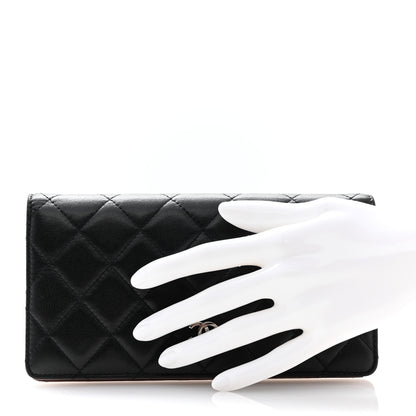 Chanel Lambskin Quilted Yen Wallet Black 2 of 11
