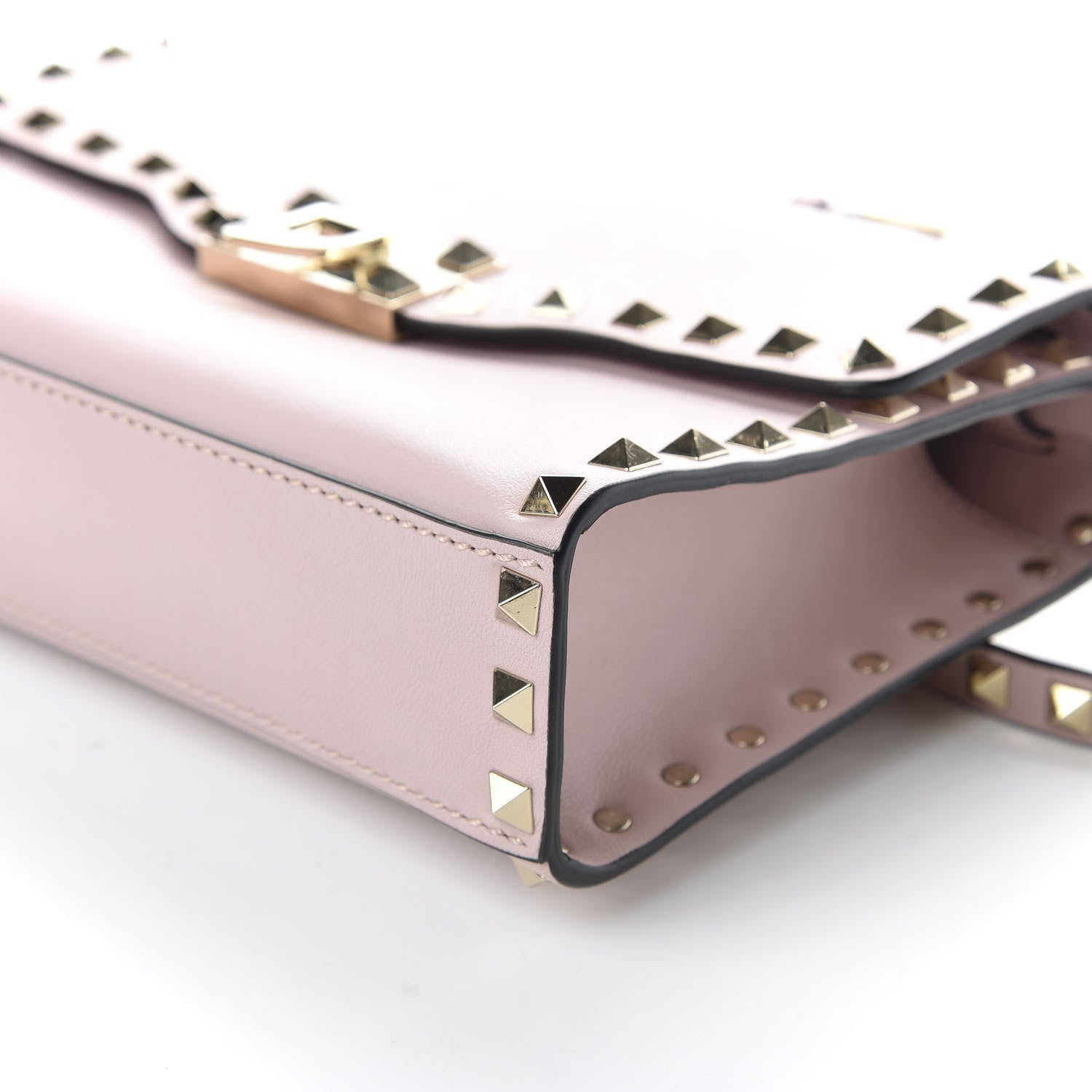 Valentino Garavani Vitello Medium Rockstud Flip Lock Crossbody Bag Poudre 7 of 9