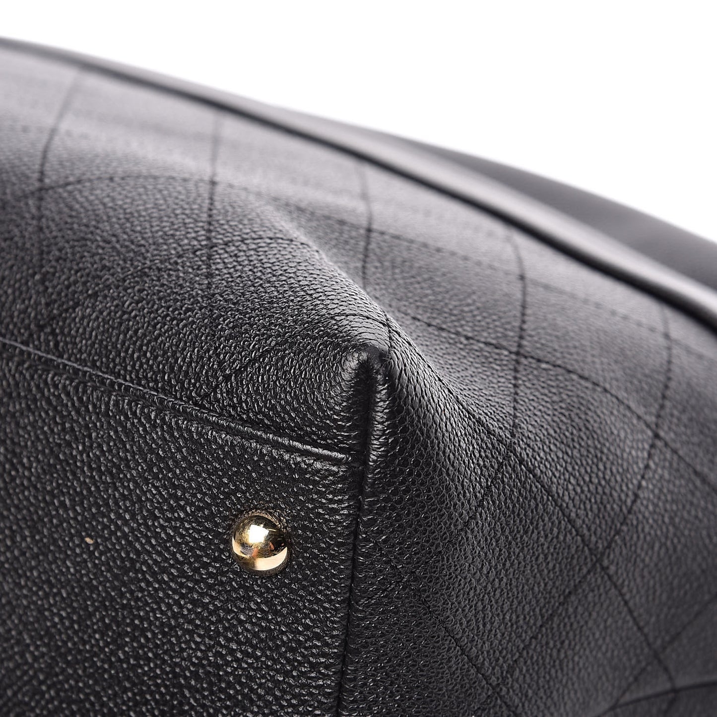 Crumpled Grained Calfskin Zip and Carry Shopping Tote Black