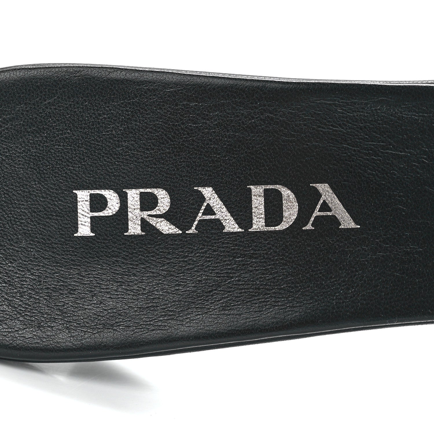 Prada Nappa Soft Padded Metal Triangle Logo 65mm Slide Sandals 40 Black 7 of 9