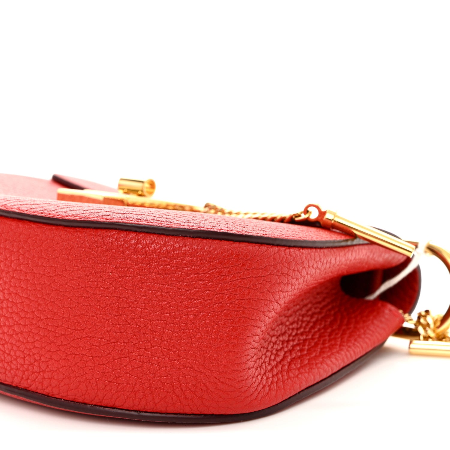 Chloe Grained Lambskin Mini Drew Shoulder Bag Plaid Red 10 of 11