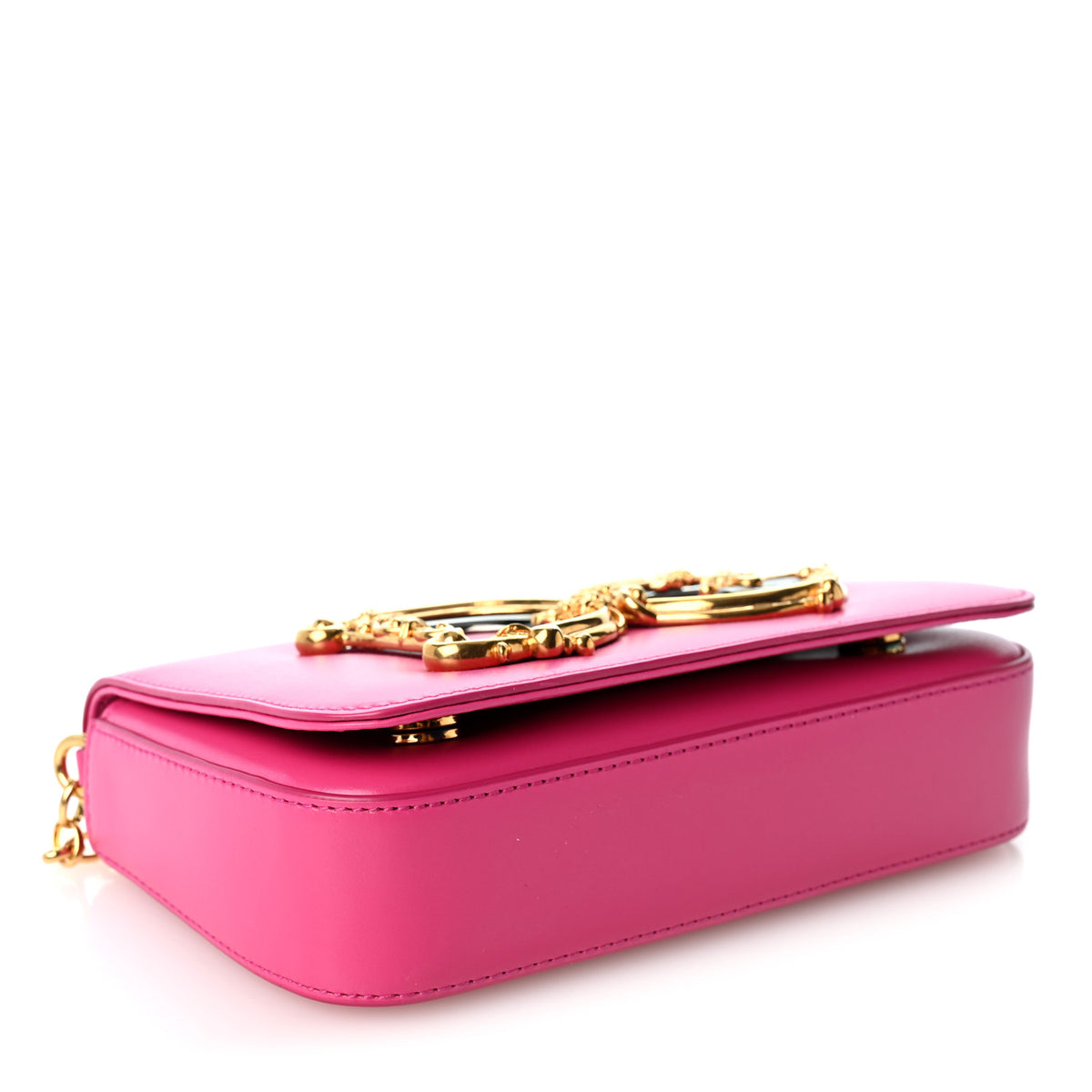 DOLCE GABBANA Calfskin DG Girls Phone Shoulder Bag Hot Pink