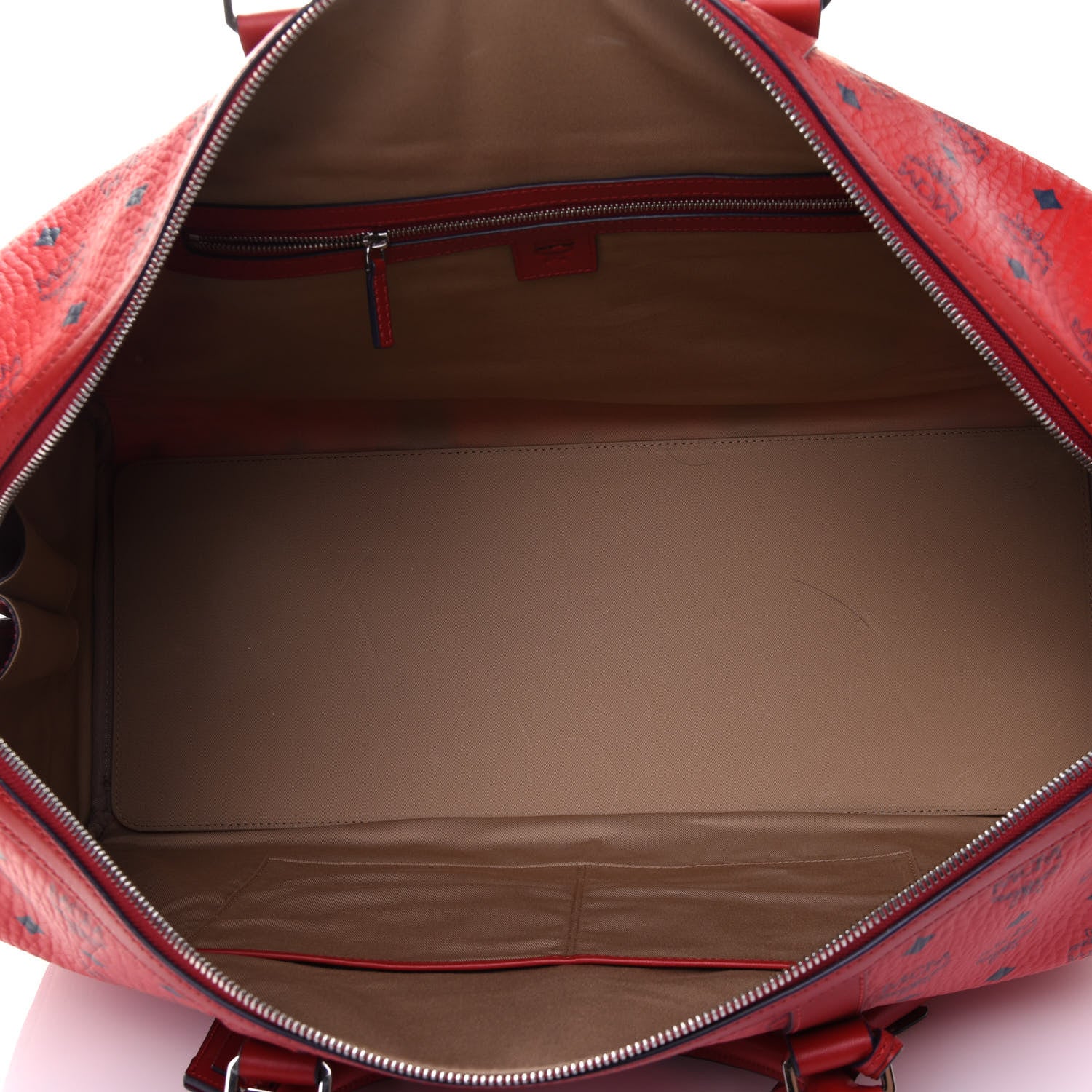 MCM Visetos Medium Traveler Weekender Bag Red 7 of 11