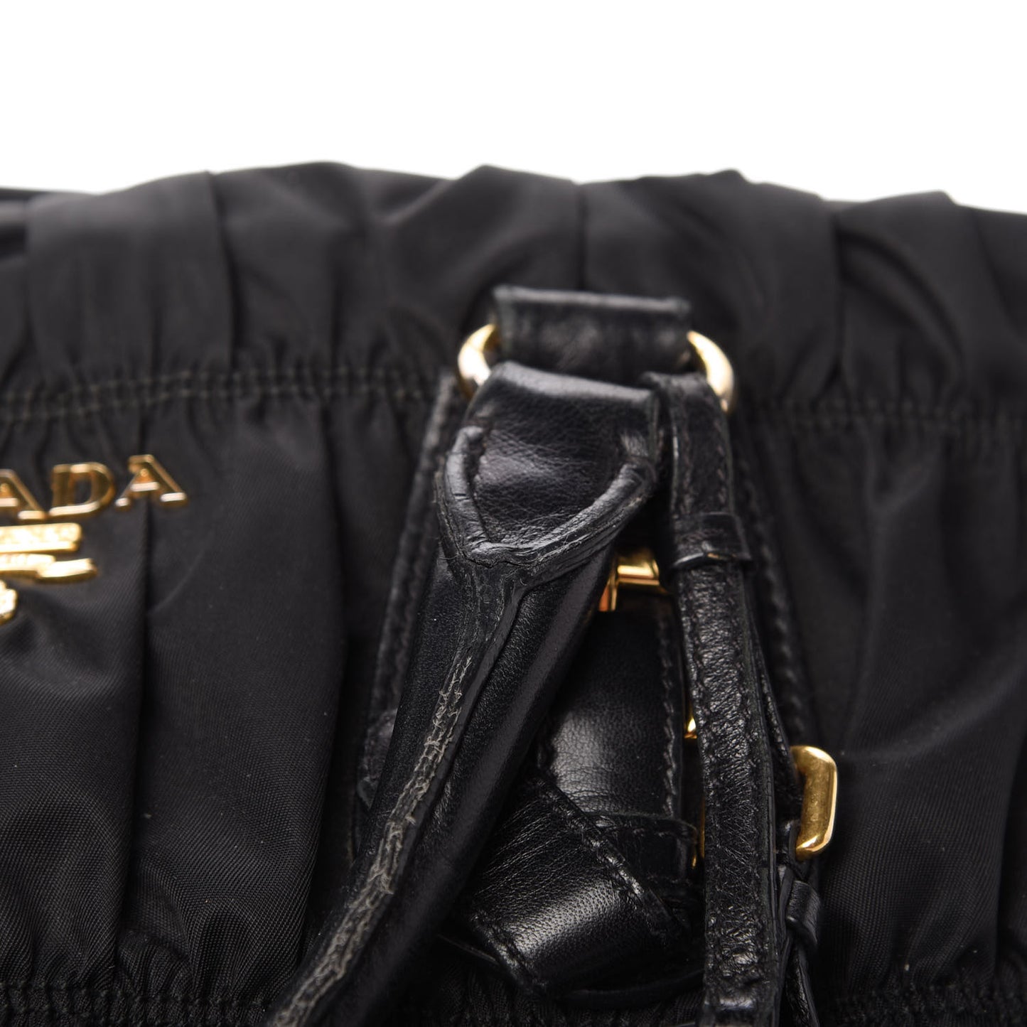 Tessuto Nylon Gaufre Shopping Satchel Black