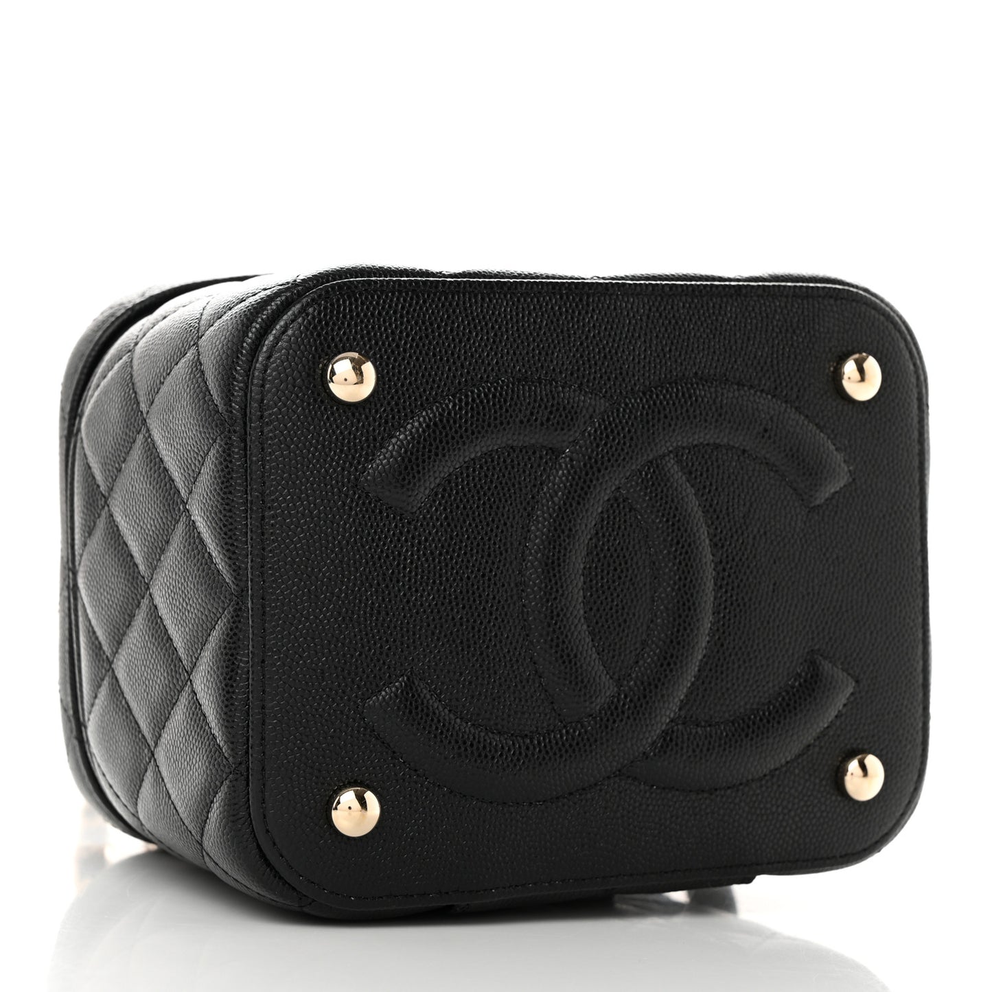 Caviar Quilted Small CC Vanity Case Black