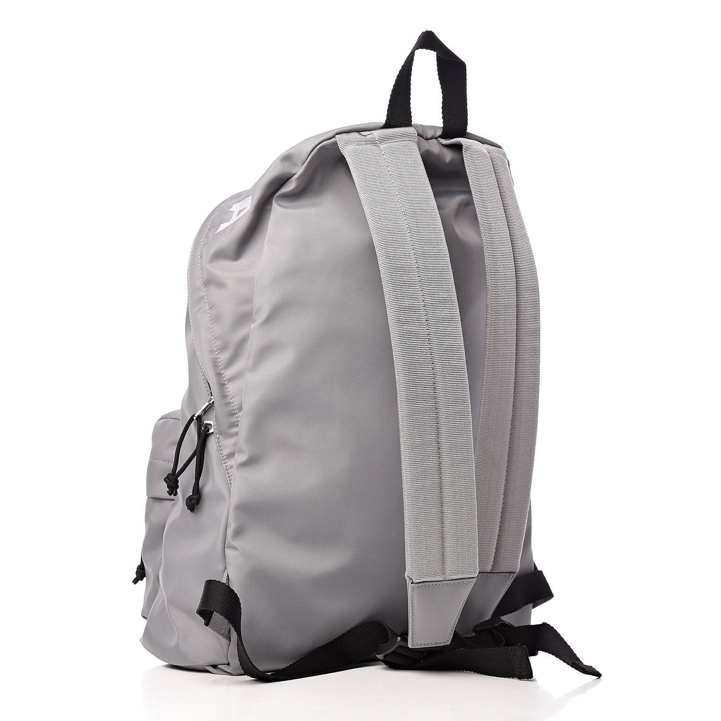 Sport Nylon Logo Embroidered Wheel Backpack Grey Black