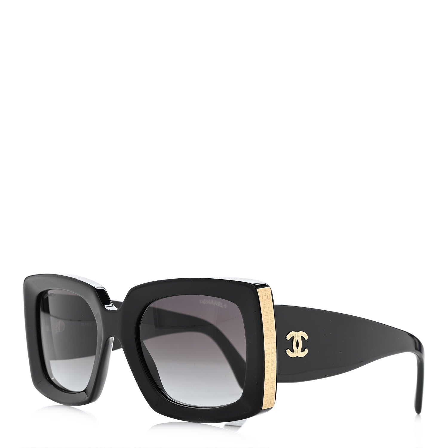 Chanel Acetate Rectangle Sunglasses 5435 Black 1 of 8