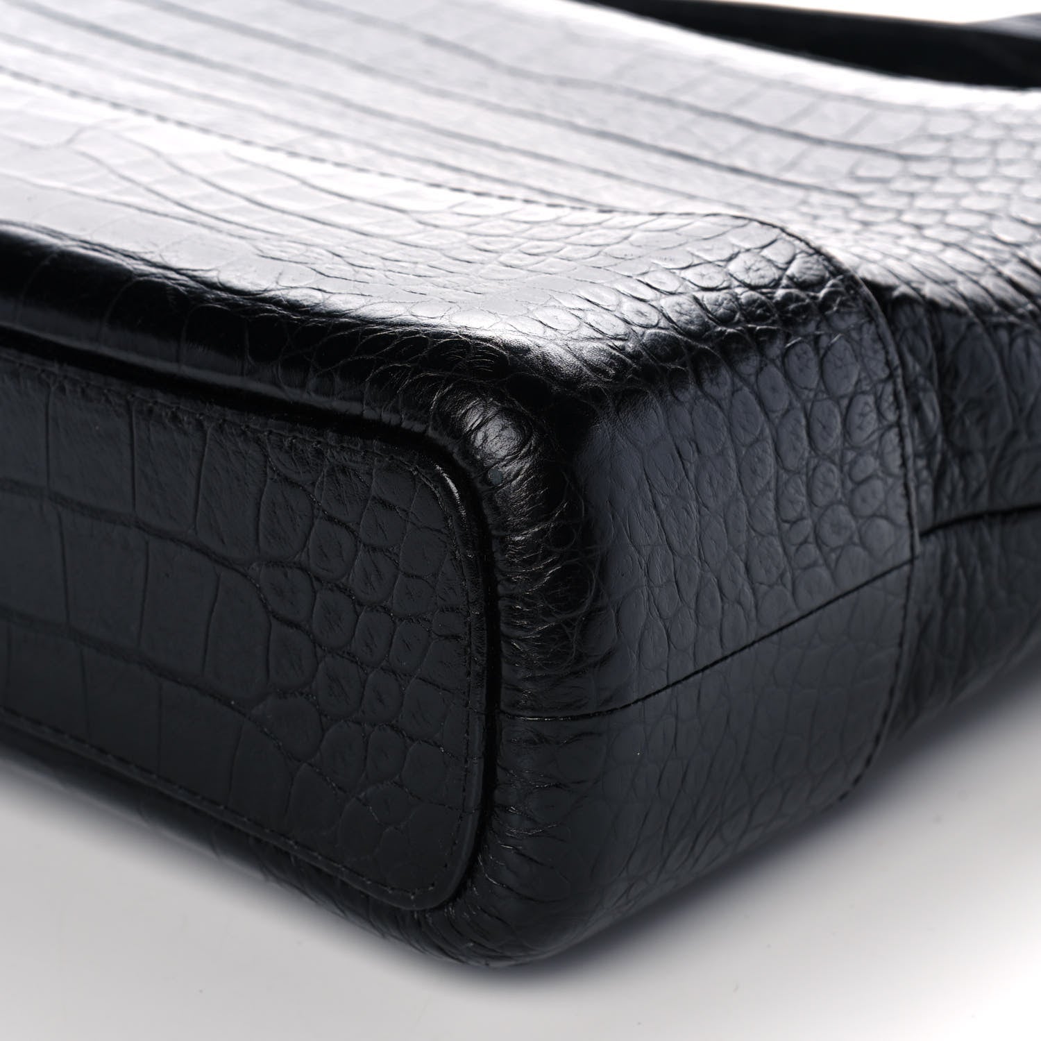 Chanel Crocodile Embossed Calfskin Medium Gabrielle Cocodile Hobo Black 11 of 13
