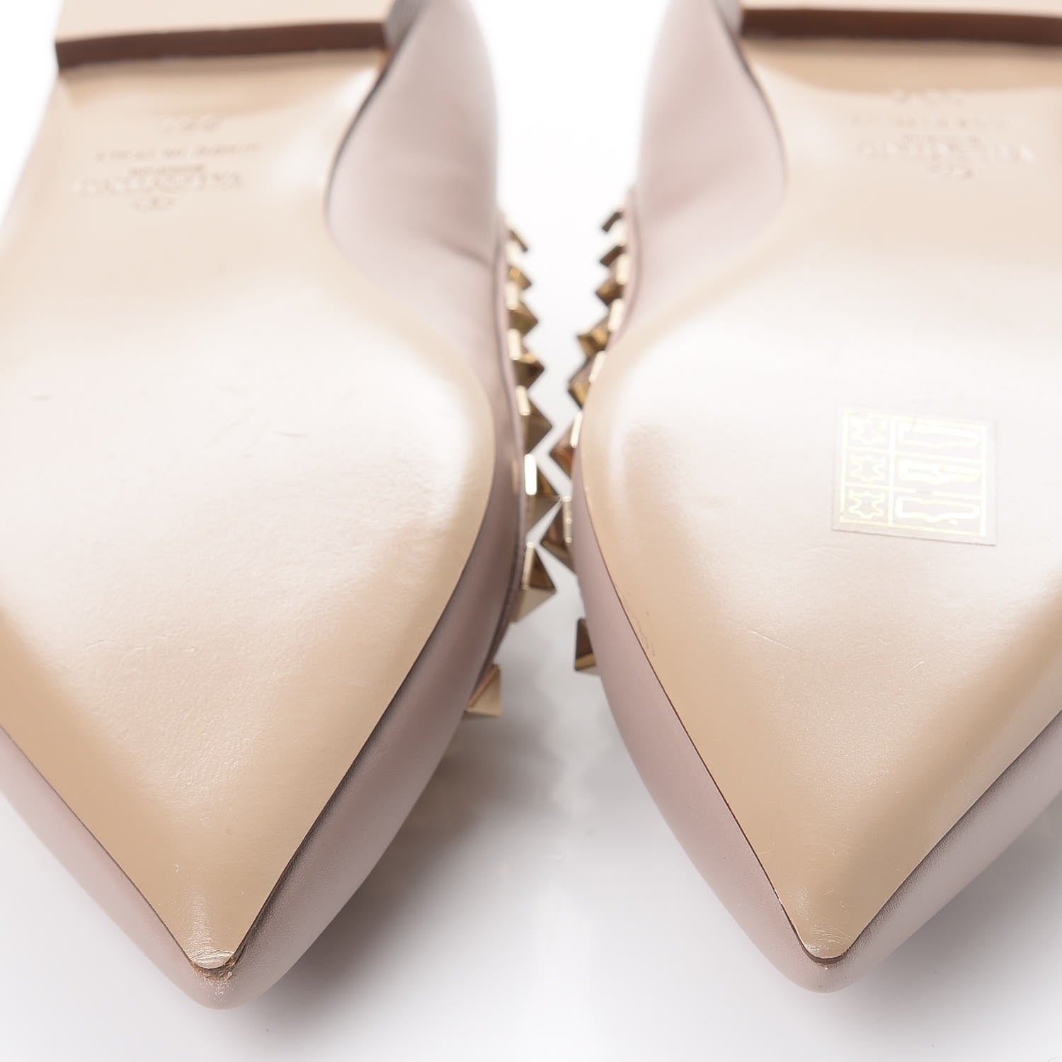 Valentino Garavani Nappa Rockstud Cage Ballerina Flats 35.5 Poudre 9 of 10