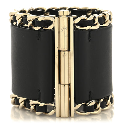 Chanel Lambskin Chain CC Bracelet S Black Gold 3 of 5
