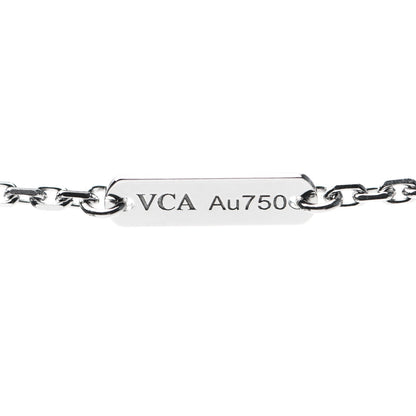 Van Cleef & Arpels 18K White Gold Chalcedony Vintage Alhambra Pendant Necklace 5 of 6