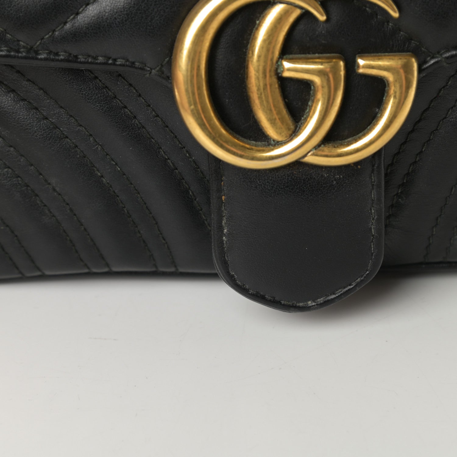 Gucci Calfskin Matelasse Mini GG Marmont Shoulder Bag Black 14 of 14