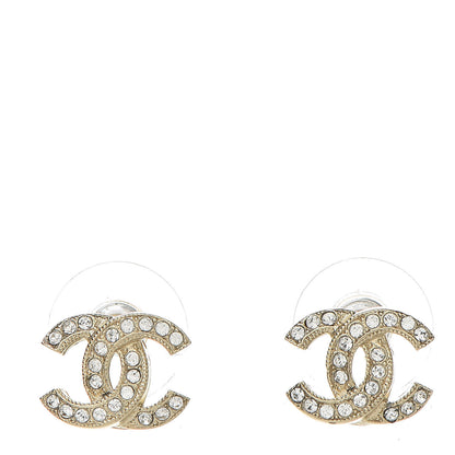 Chanel Crystal CC Earrings Gold 1 of 5