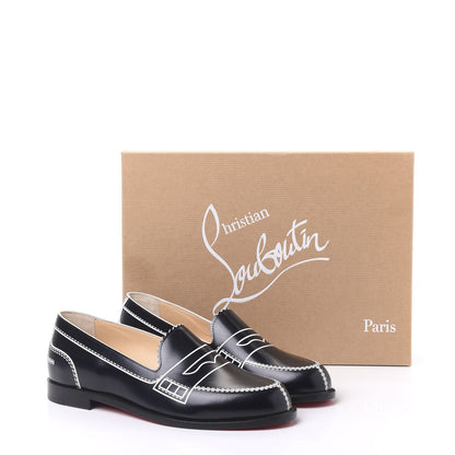 Christian Louboutin Calfskin Women Mocalaureat Tromp L'oeil Loafers 34.5 Black 8 of 8