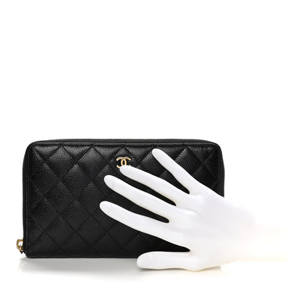 Chanel Caviar Quilted Large Zip Around Organizer Wallet Black 2 of 13