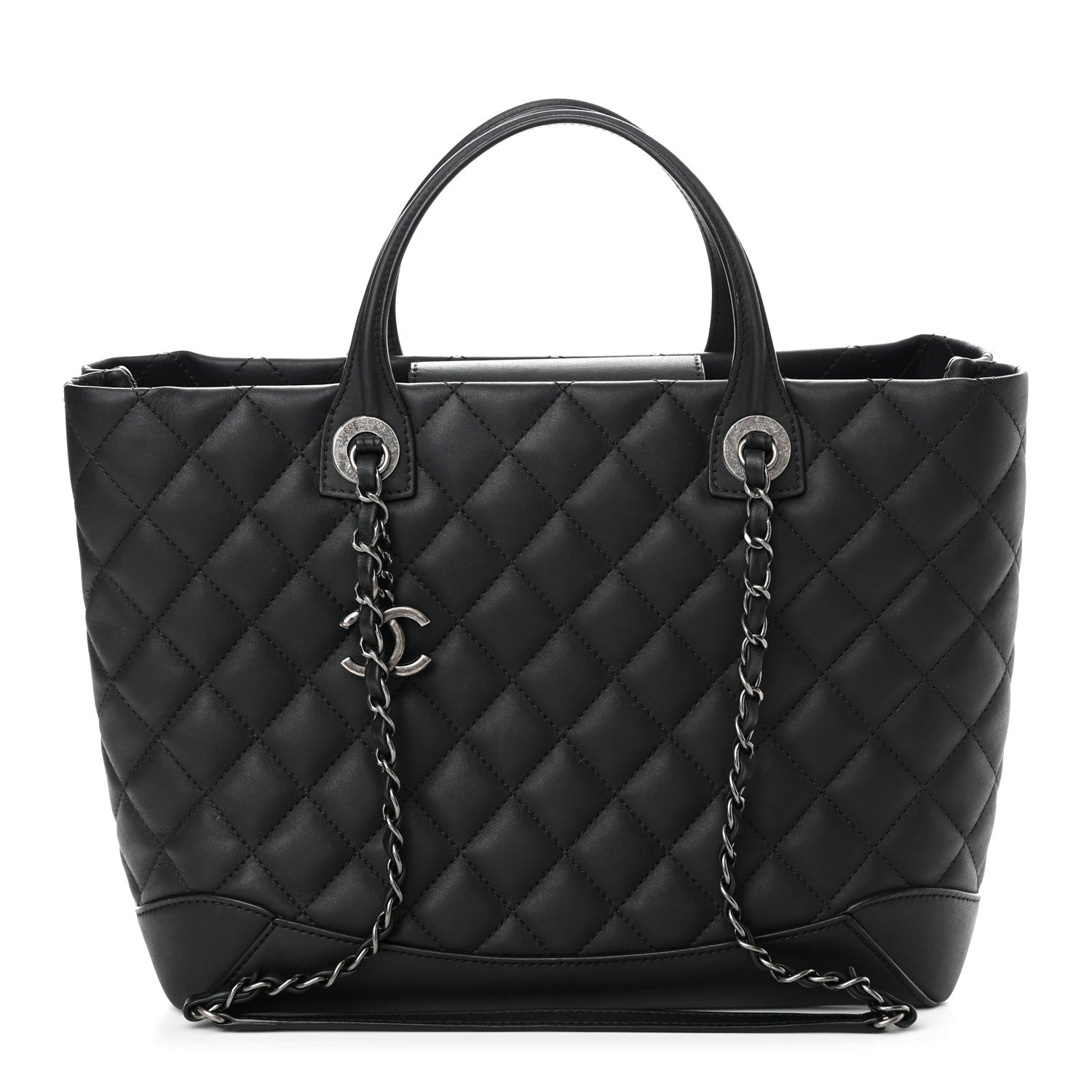 Chanel Calfskin Quilted Small Easy Shopping Tote Black 1 of 13