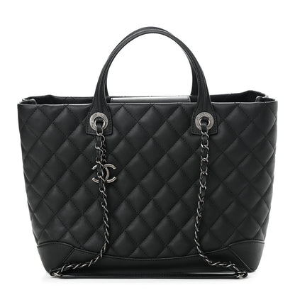Chanel Calfskin Quilted Small Easy Shopping Tote Black 1 of 13