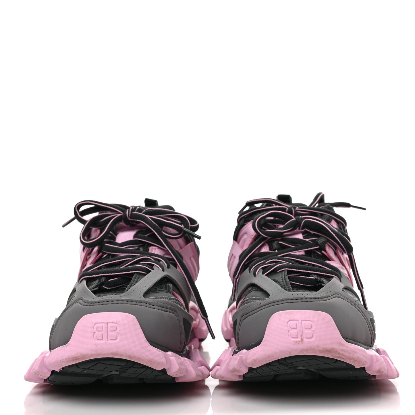 Mesh Rubber Tri-Color Womens Track Sneakers 35 Dark Grey Pink Grey