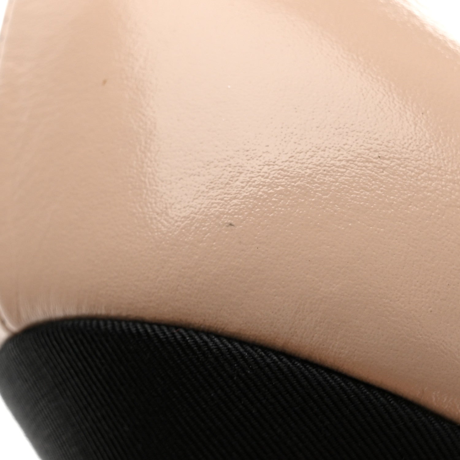 Chanel Shiny Calfskin Grosgrain Cap Toe CC Pearl Pumps 37 Beige Black 11 of 15