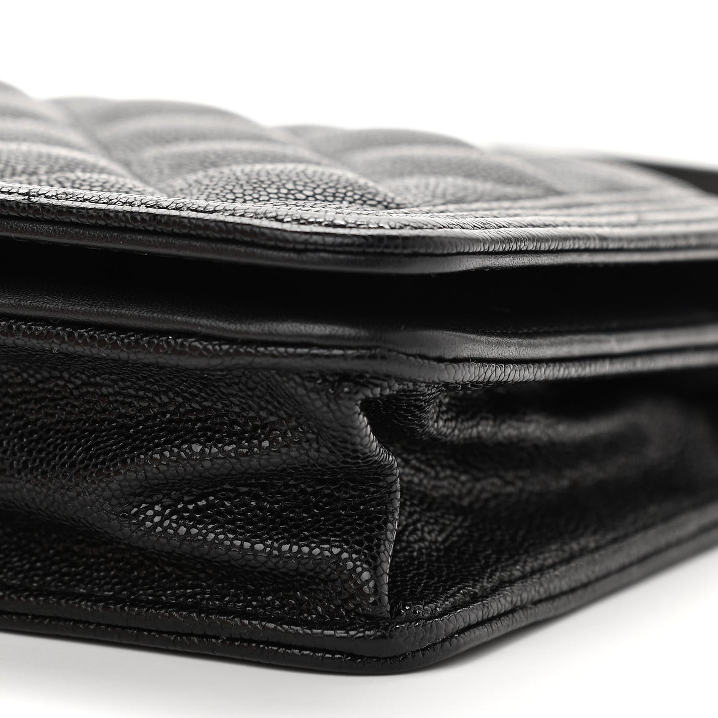 Caviar Quilted Boy Wallet On Chain WOC Black