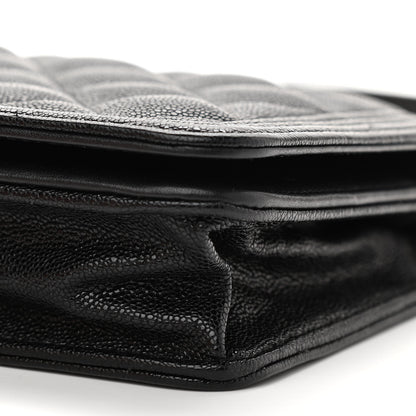 Chanel Caviar Quilted Boy Wallet On Chain WOC Black 11 of 13