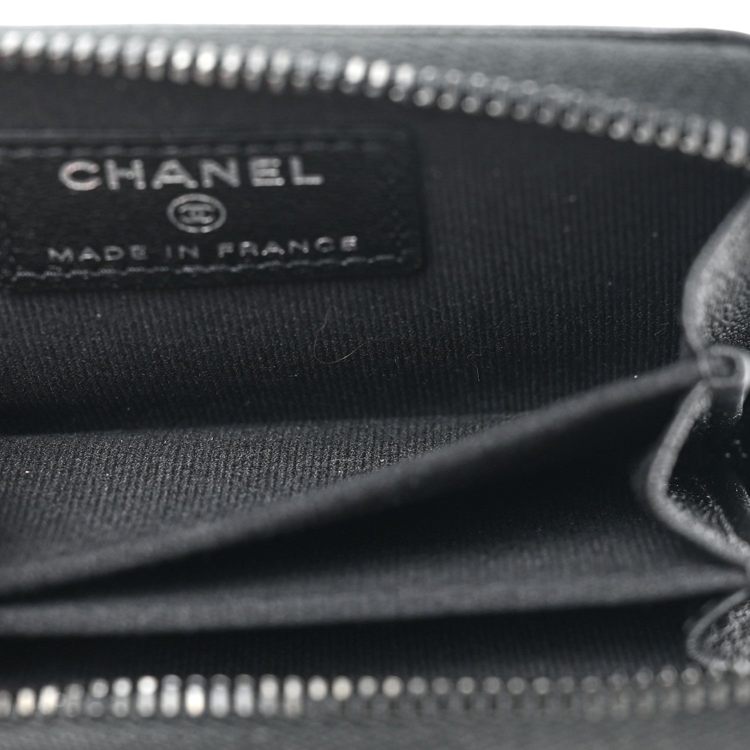 Chanel Lambskin Quilted Zip Coin Purse So Black 7 of 10