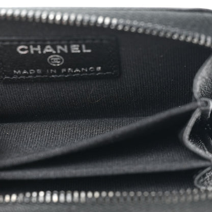 Chanel Lambskin Quilted Zip Coin Purse So Black 7 of 10