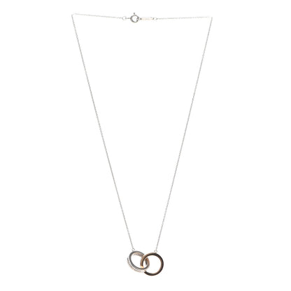 Tiffany Sterling Silver 18K Yellow Gold 1837 Interlocking Circles Pendant Necklace 3 of 5