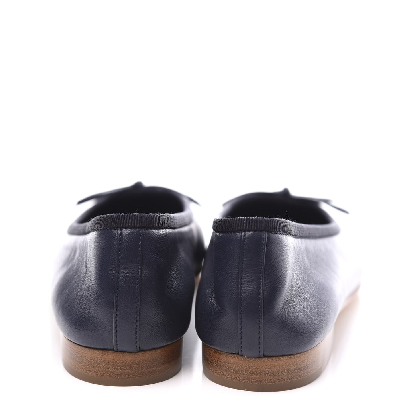 Lambskin CC Cap Toe Ballerina Flats 35 Navy