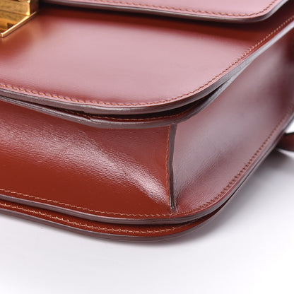 Celine Box Calfskin Medium Classic Box Flap Bag Dark Brick 6 of 9