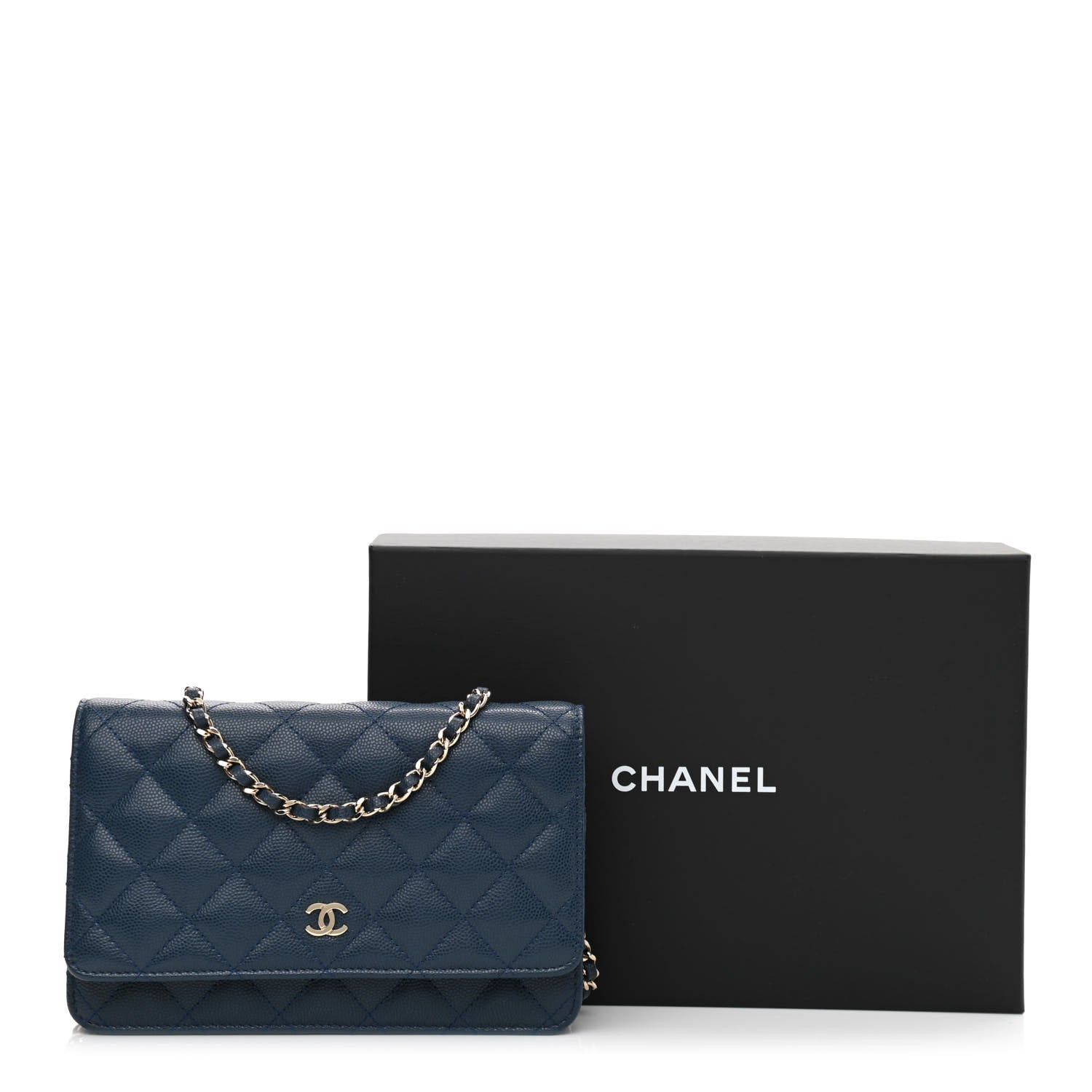 Chanel Caviar Quilted Wallet On Chain WOC Blue 11 of 11
