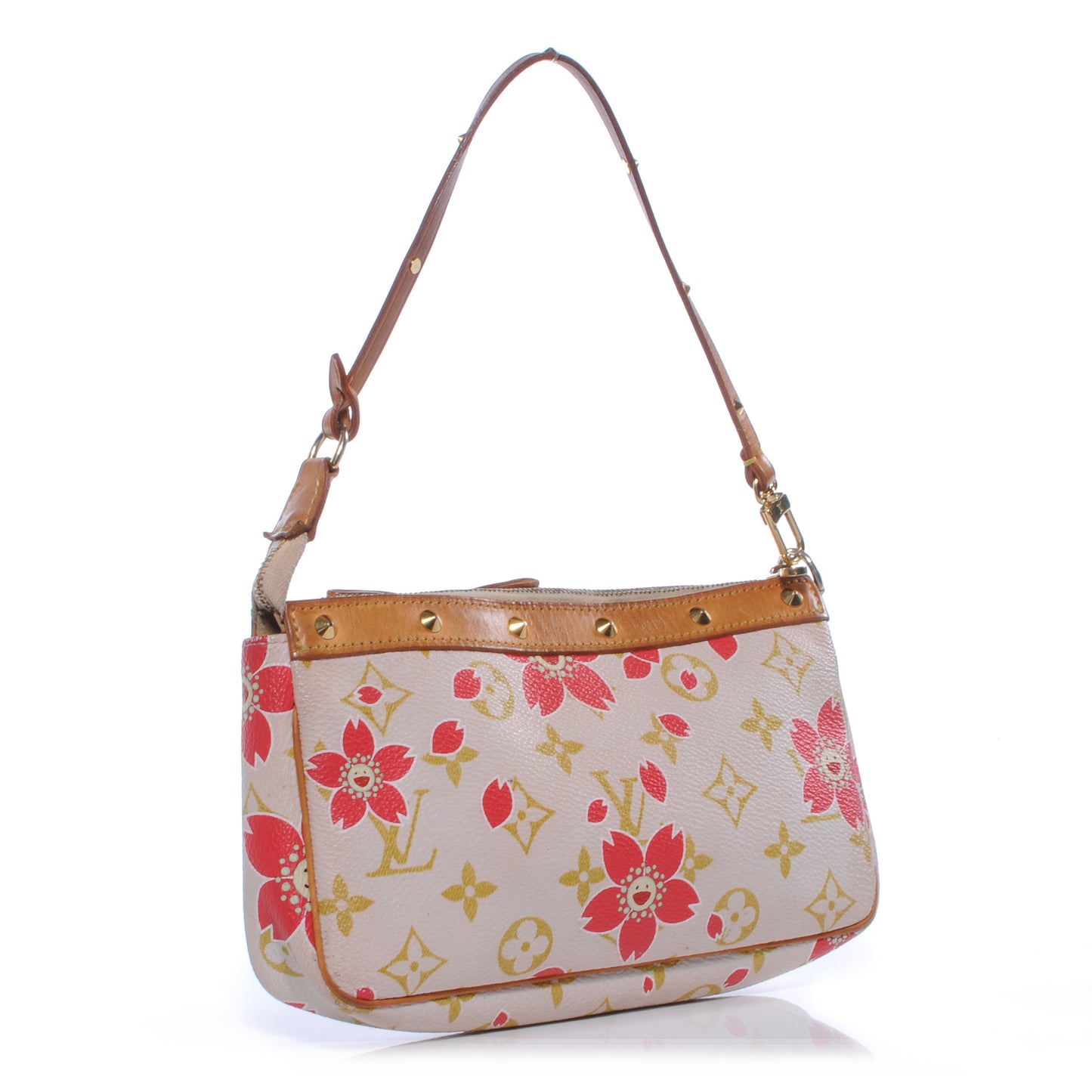 Monogram Cherry Blossom Pochette Accessories Red