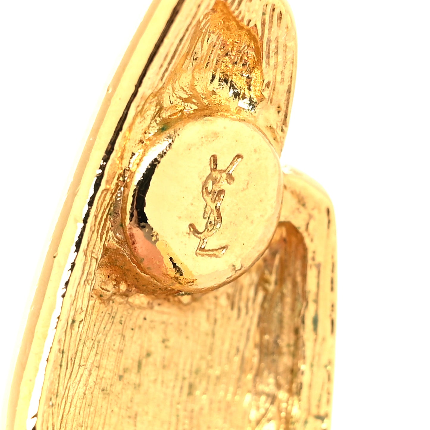 Brass Link Vintage Angel Wing Clip On Earrings Gold