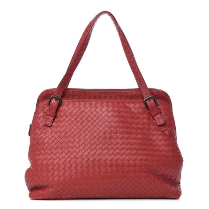 Bottega Veneta Nappa Intrecciato Double Compartment Tote Red 1 of 12