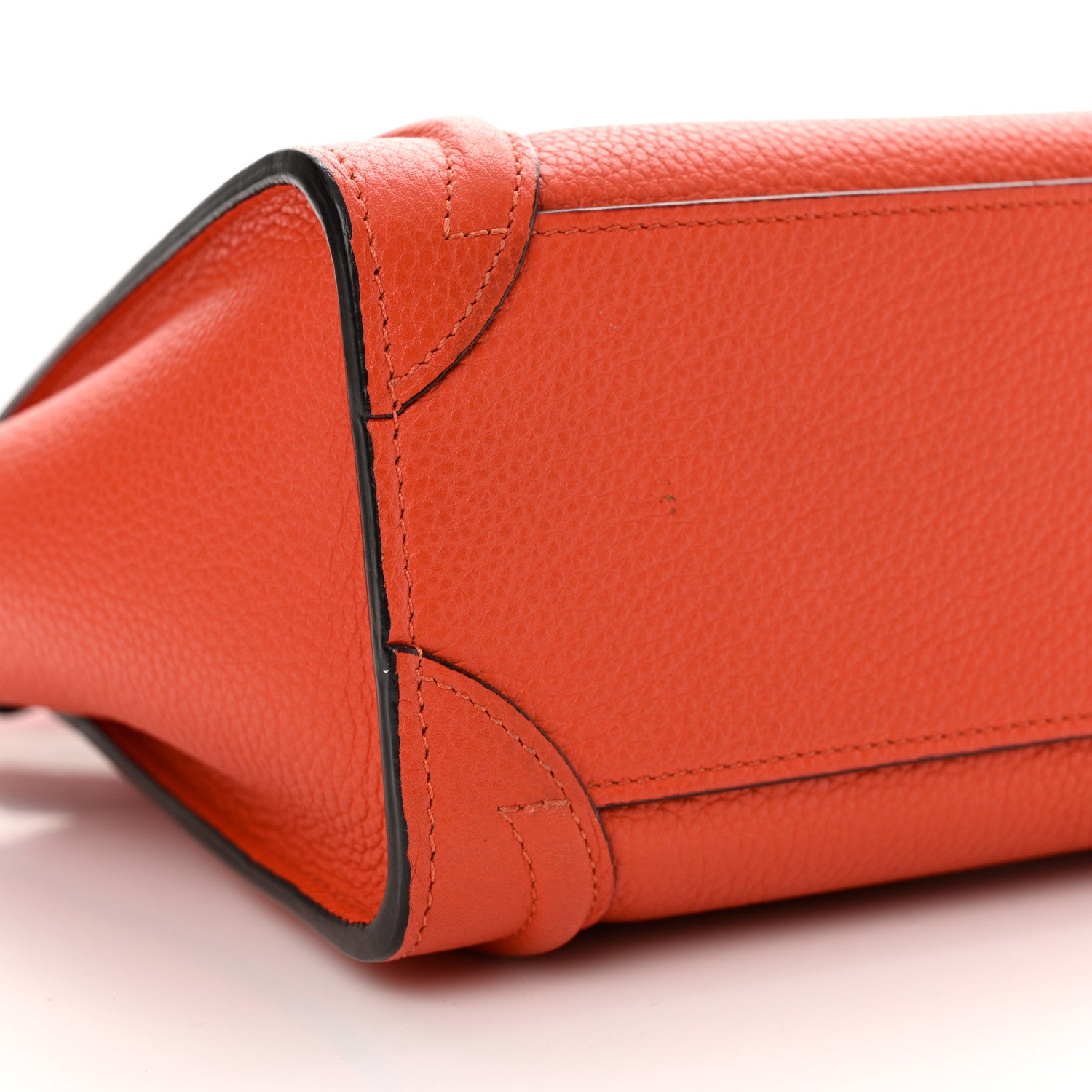 Celine Drummed Calfskin Nano Luggage Terracotta 9 of 13