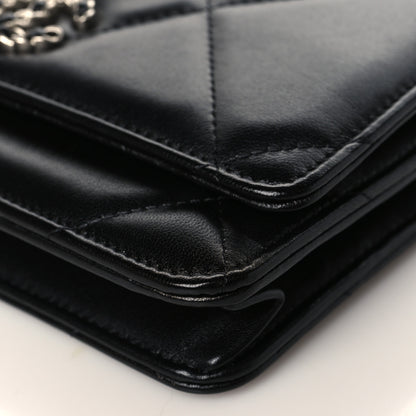 Chanel Lambskin Quilted Chanel 19 Wallet On Chain WOC Black 9 of 10