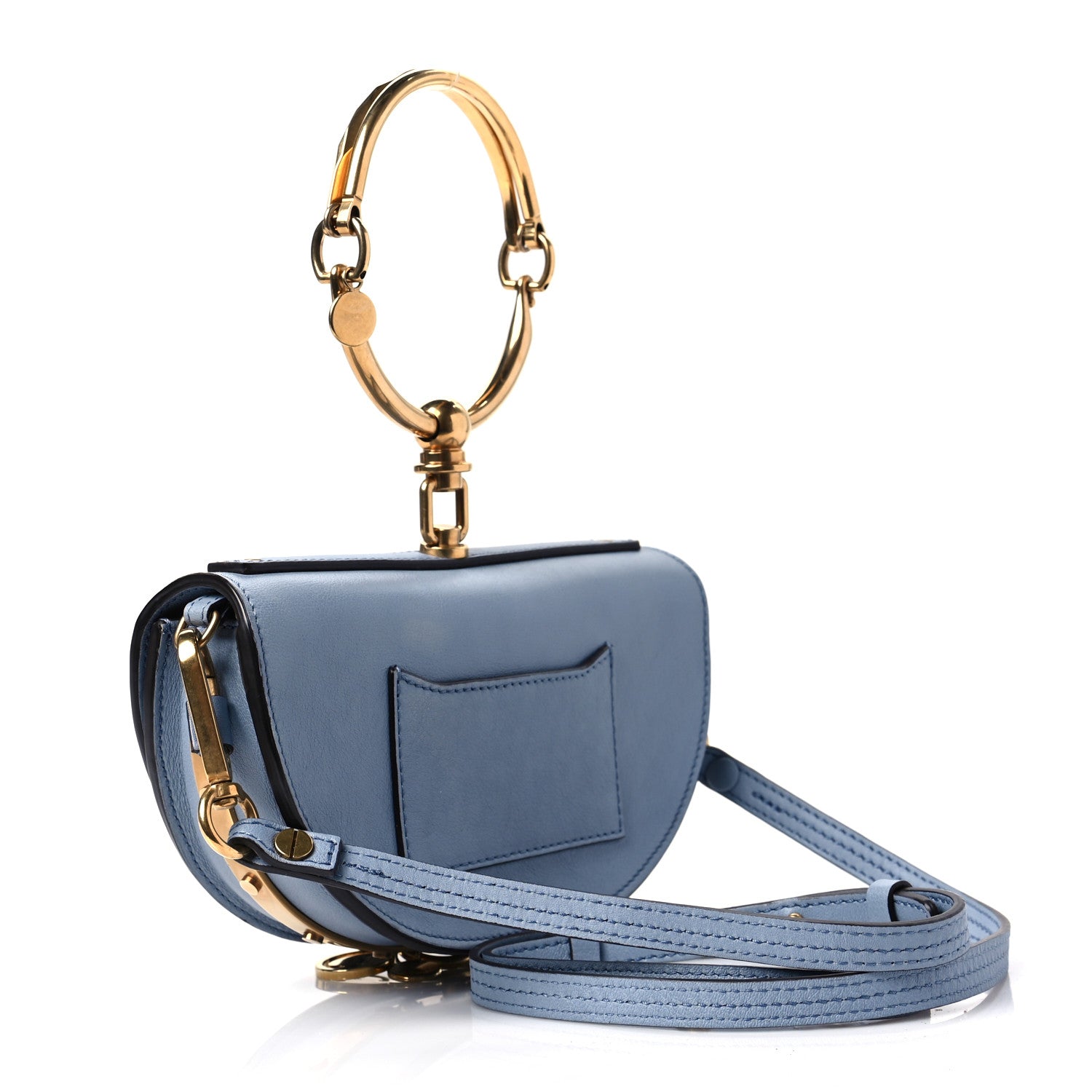 Chloe Calfskin Small Nile Bracelet Minaudiere Bag Washed Blue 3 of 8