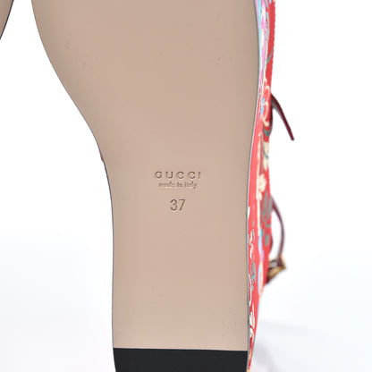 Gucci Malaga Kid Silk Hannelore Detachable Platform Slide 37 Hibiscus Red 10 of 11