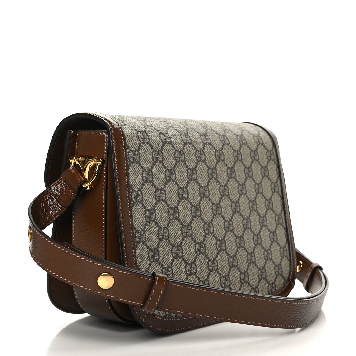 Gucci GG Supreme Monogram Horsebit 1955 Shoulder Bag Beige Brown Sugar 3 of 9