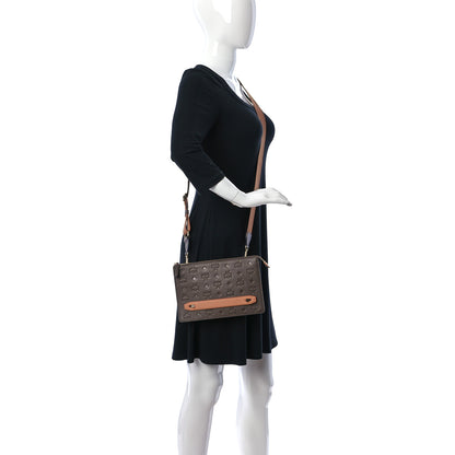 MCM Calfskin Monogram Mini Klara Crossbody Bag Chessnut 2 of 10