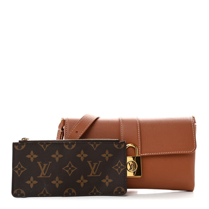 Louis Vuitton Grained Calfskin Low Key Wallet On Chain Cognac 3 of 13