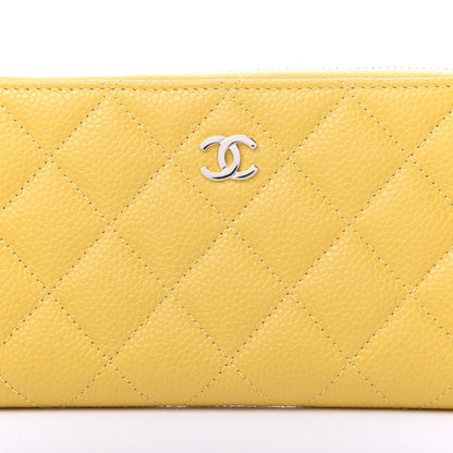 Chanel Caviar Quilted Small Zip Around Wallet Yellow 11 of 12