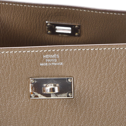 Hermes Chevre Mysore Kelly Longue Wallet Etoupe 7 of 7